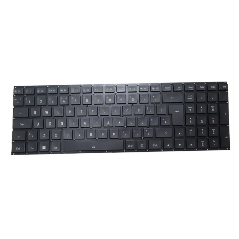 Laptop No Backlit Paper Keyboard for Gigabyte for AERO 17 (for Intel 9th Gen) for AERO 17 SA for AERO 17 WA for AERO 17 XA RP77 RP77XA United Kingdom UK/GB Black No Frame New