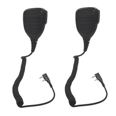 2 PacksHeavy Speaker Mic for Baofeng Radios BF-F8HP UV-82HP UV-5R UV82 UV82C UV5R5 UV5RA UV5RE UV5X3 and Kenwood BTECH Retevis rt21 rt22 and Samcom Ham Radio, Police Walkie Talkie Mic