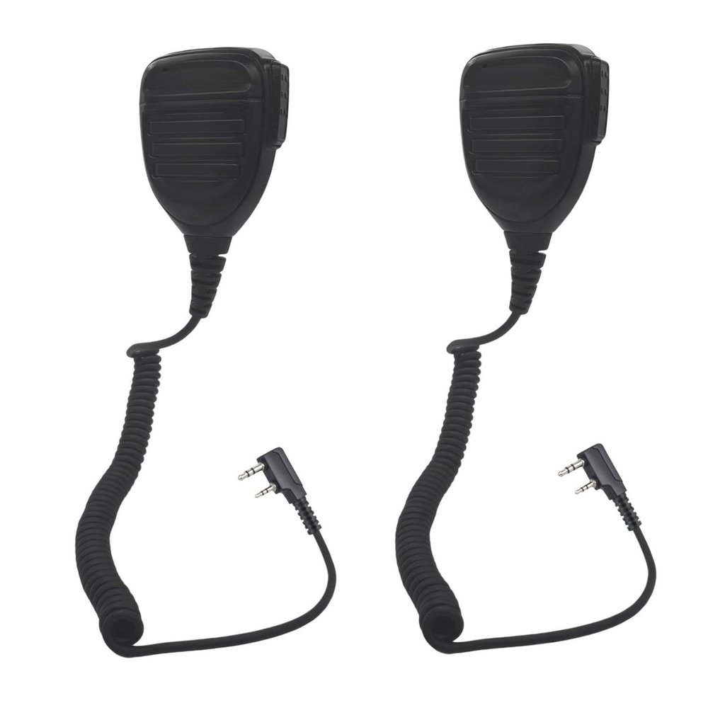 2 PacksHeavy Speaker Mic for Baofeng Radios BF-F8HP UV-82HP UV-5R UV82 UV82C UV5R5 UV5RA UV5RE UV5X3 and Kenwood BTECH Retevis rt21 rt22 and Samcom Ham Radio, Police Walkie Talkie Mic