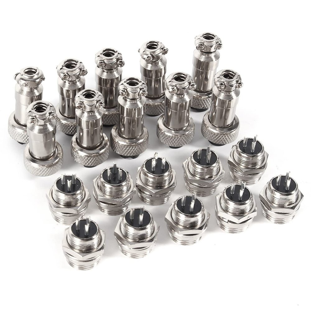 10 Set GX12 3Pin Aviation Plug Male Female Metal Socket Connector, New and, 12mm