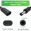 3.28Ft 5V DC Power Cord USB C to DC 3.5mm x 1.35mm Barrel Jack Adapter Connector Charging Cable Plug for Camera, Power Bank, DVR, Recorder, Webcam Router, Scanner, 2Pack view 2