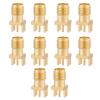 10 Brass SMA Female Base Socket Jack PCB Mount 50 Ohm RF Connectors, Gold Plated, Equipments,for Ground Transmission System view 1