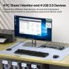 4K@60Hz HDMI KVM Switch 1 Monitors 4 Computers, USB 3.0 4 Port HDMI KVM Switch for 4 Computers Share 1 Set of Keyboard, Mouse, Monitor and 4 USB 3.0 Ports view 2