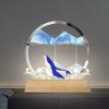 ADFLTFC Moving Sand Art Picture, 7" Moving Sand Art Liquid Motion with Light 3 Color Changing,3D Deep Sea Sandscape in Motion, Round Glass 3D Deep Sea Sand Art Sandscapes for Home Office Work(Blue) view 1