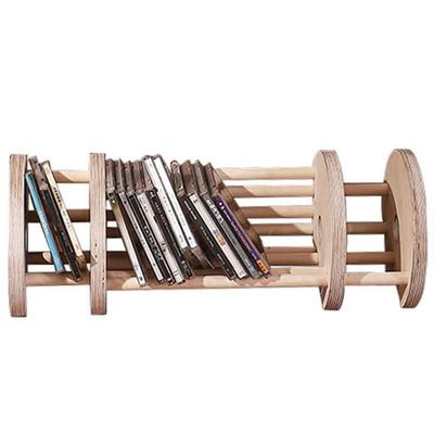 FFYWSBWD Wood Vinyl Record Storage Holder Stretchable - Vinyl IP Records Stand - Album Storage Organizer Display Stand Rack Holds Up to 35 Albums | DVDs | CDs
