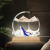 ADFLTFC Moving Sand Art Picture, 7" Moving Sand Art Liquid Motion with Light 3 Color Changing,3D Deep Sea Sandscape in Motion, Round Glass 3D Deep Sea Sand Art Sandscapes for Home Office Work(Brown) view 1