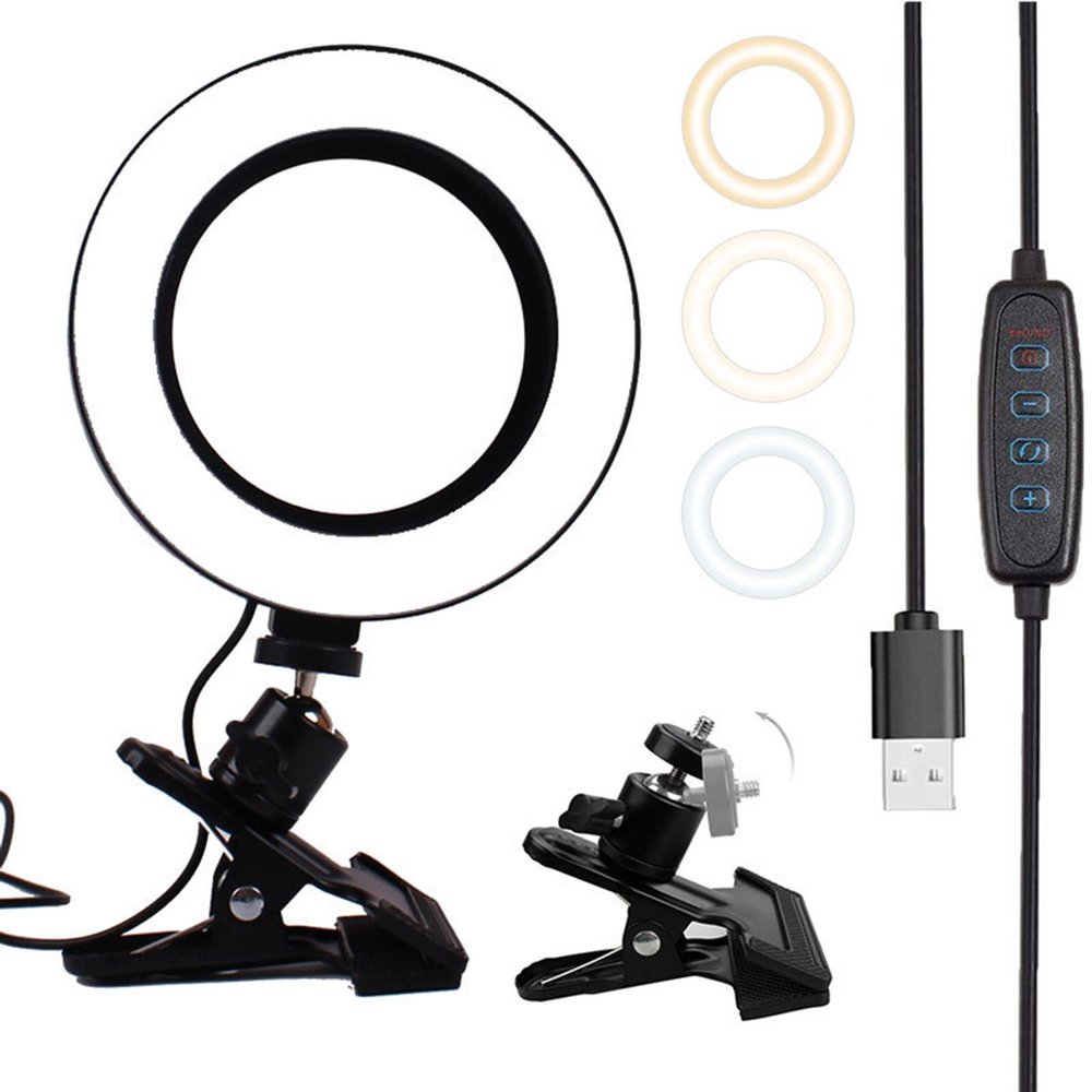 Clip Ring Light Desktop Laptop Fill Light Video Conference Live Light 16CM