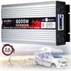 Inverterpower inverters6000W 8000W New Pure Sine Wave Inverter DC 12V/24V to AC 110V/220V 230V Converter High Efficiency Inverter with 2 AC outlets & LCD Display for RV,Truck,Boat,Camping,(24Vto220V view 1