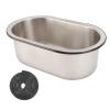 Stainless Steel Bar Sink, Small Stainless Sink Marine Sinks, Single Basin Small Kitchen Sink, 34 X 20 X 13Cm Oval Shaped Washbasin Sink, Small Stainless Sink With 40Mm Drain Hole view 1