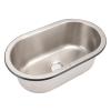 Stainless Steel Bar Sink, Small Stainless Sink Marine Sinks, Single Basin Small Kitchen Sink, 34 X 20 X 13Cm Oval Shaped Washbasin Sink, Small Stainless Sink With 40Mm Drain Hole view 2