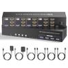 USB 3.0 Three Monitor HDMI KVM Switch, 4K60Hz 4 Port HDMI KVM Switch 3 Monitors 4 Computers, 4 PC Share 1 Set of Keyboard, Mouse, 3 Monitors and 4 USB 3.0 Ports view 1