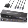 USB 3.0 Dual Monitor HDMI KVM Switch, 4K60Hz 4 Port HDMI KVM Switch for 4 Computers Share 1 Set of Keyboard, Mouse and 2 Monitors, 4 USB 3.0 Ports Integration view 1
