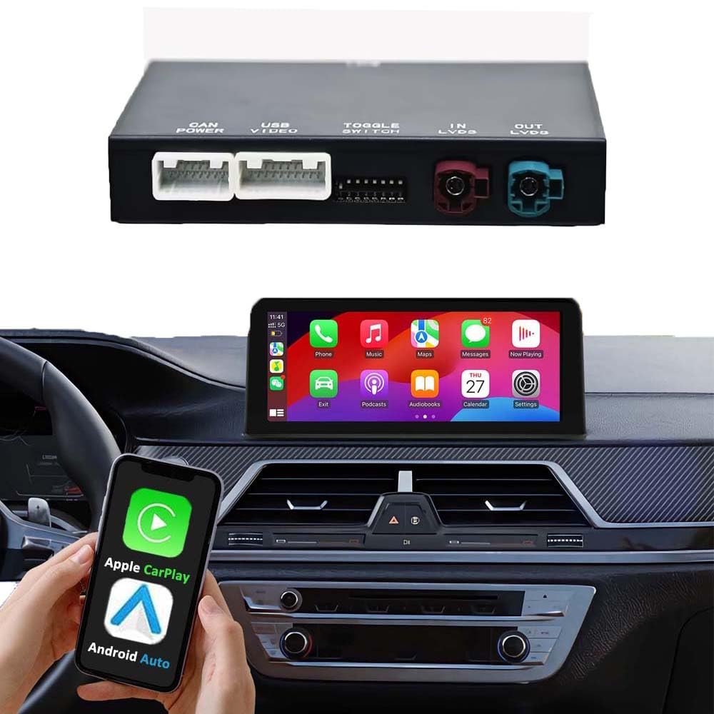NAVIVOX Carplay Android Auto Adapter for BMW NBT System Wireless Carplay Retrofit Decoder with 1 2 3 4 5 6 7 X1 X3 X4 X5 X6 Series Support Airplay Mirror Link, GPS/Navigation, Reverse Camera