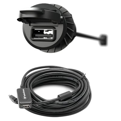 Rockford Fosgate PMX-USBP Universal USB Port with a PMX-USBEXT 33 Ft USB Extension Cable