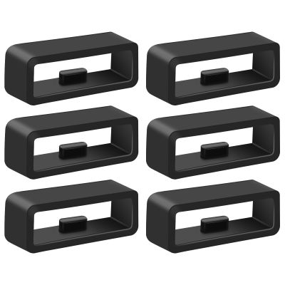 6-Pack Band Loops for Garmin Venu 3/Vivoactive 4, Fenix 7 6 5, Instinct, Approach S20 S60 S70, Forerunner 965 945 935 265 255 735XT Band Keeper, Silicone Replacement Watch Band Loop/Holder/Retainer