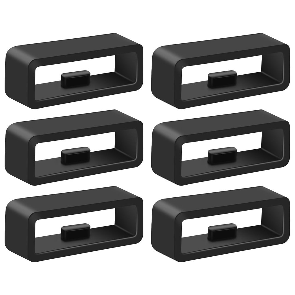 6-Pack Band Loops for Garmin Venu 3/Vivoactive 4, Fenix 7 6 5, Instinct, Approach S20 S60 S70, Forerunner 965 945 935 265 255 735XT Band Keeper, Silicone Replacement Watch Band Loop/Holder/Retainer