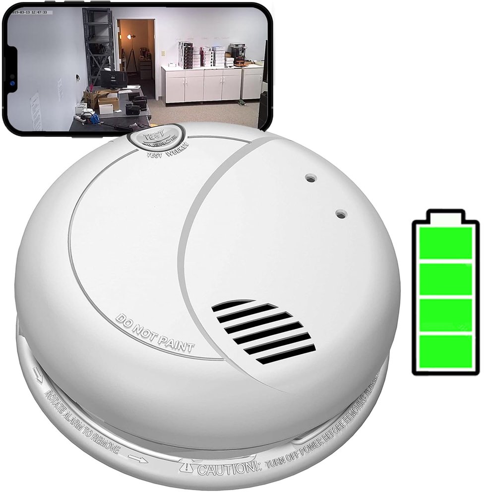 XSMOKE-7010 1080P HD 60 Day Battery Powered WiFi Smoke Detector Fire Alarm Spy Camera (1080p / WiFi / 60 Day Battery)