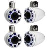 2 Pair (Qty 4) of Kicker 51KMTCXL8W 8" 500 Watt Peak Multicolor LED Marine Horn-Loaded Compression Driver (HLCD) Tower Speakers (White) view 1