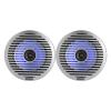Kicker 46KMC2 Marine Gauge Style USB Bluetooth AM/FM Receiver, 2X 6.5 130 Watt Peak Thin-Mount Multicolor LED Boat Audio Speakers w/ 2X White Grilles, 2X Silver Grilles, LED Remote Control, Antenna view 3