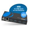 OREI USB 3.2 Over Ethernet HDbaseT Cat6 Extender LAN Upto 330 Feet - Extends 4 Ports USB-A Signal Over LAN Ethernet - Power Over Cable for Long Distance Extension Supports All Operating System view 4