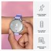 Garmin 010-02891-01 Lily 2 Active Smartwatch Silver with Purple Jasmine Silicone Band Bundle with Workout Cooling Sport Towel and Deco Essentials Wearable Commuter Front and Rear Safety Light view 4