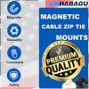 CNHABAGU Magnet Zip Tie Mount Clips Magnetic Zip Ties Mount Base Holder Multipurpose Wire Cable Holder Mount Wire Clips Management for Home Office Marine Electrical Wiring (Black, 10 Piece) view 2