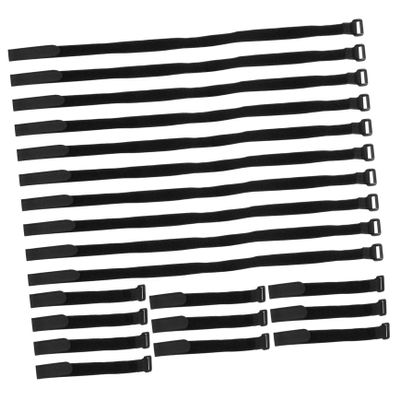 ARTIBETTER 20pcs Black Nylon Hook and Cable Ties Reusable Fastening Straps for Organizing Cords for