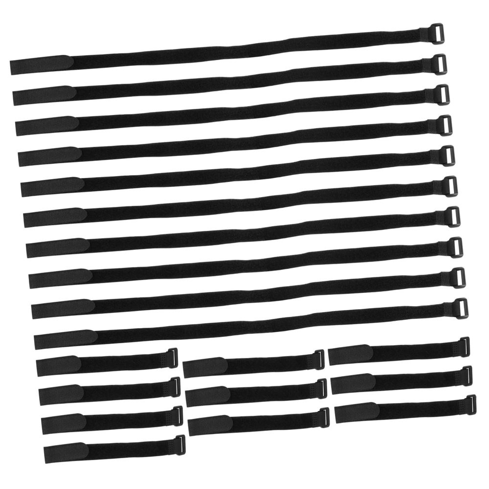ARTIBETTER 20pcs Black Nylon Hook and Cable Ties Reusable Fastening Straps for Organizing Cords for