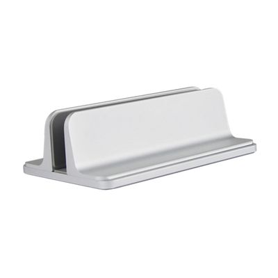 ARTIBETTER Aluminum Alloy Vertical Laptop Stand Ergonomic Desktop Holder for Durable and Lightweight Design with Curved Surface Silver Finish