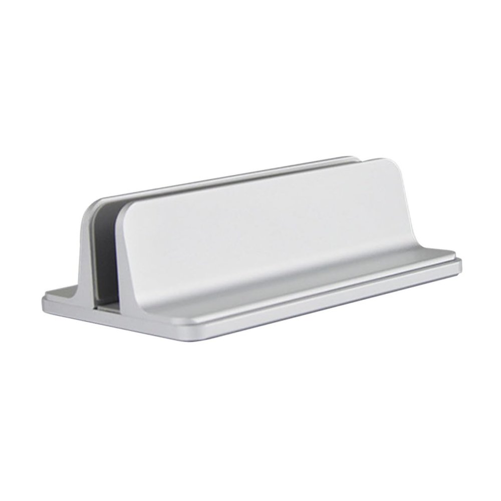 ARTIBETTER Aluminum Alloy Vertical Laptop Stand Ergonomic Desktop Holder for Durable and Lightweight Design with Curved Surface Silver Finish