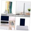ARTIBETTER Aluminum Alloy Vertical Laptop Stand Ergonomic Desktop Holder for Durable and Lightweight Design with Curved Surface Silver Finish view 3