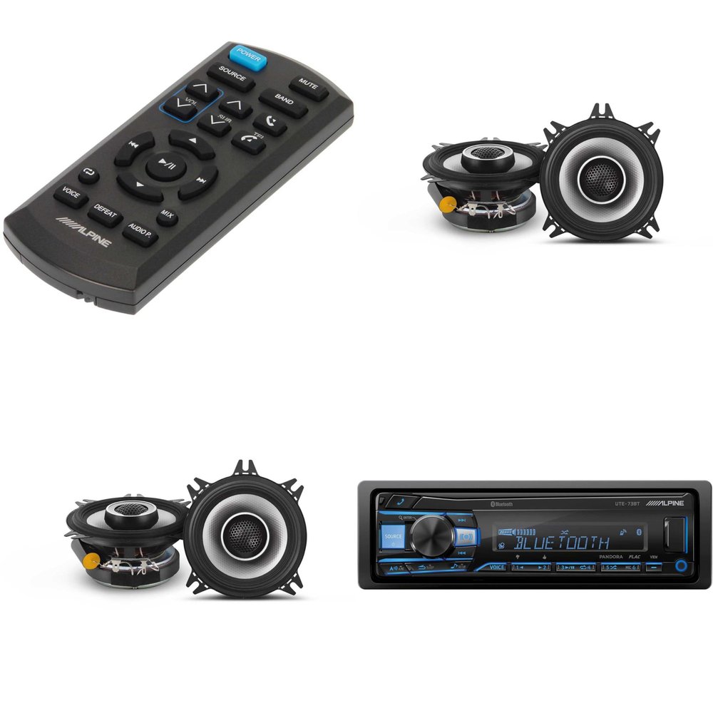 Alpine UTE-73BT, RUE-4360 Remote with 2 Pairs S2-S40 Type S 4" Coax Speakers
