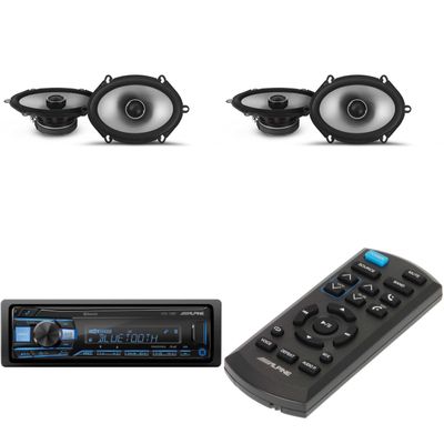 Alpine UTE-73BT, RUE-4360 Remote with 2 Pairs Alpine S2-S68 Type S 6x8 Coax Speakers