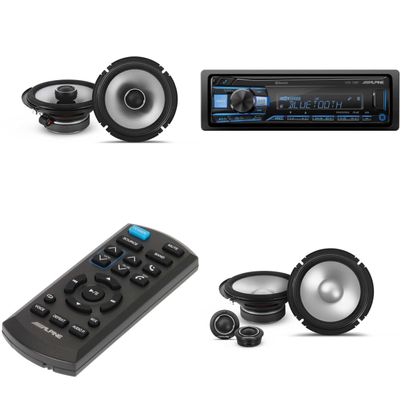 Alpine UTE-73BT, RUE-4360 Remote with 1 Pair Alpine S2-S65C Type S 6.5" Component Speakers and 1 Pair S2-S65 Type S 6.5" Coax