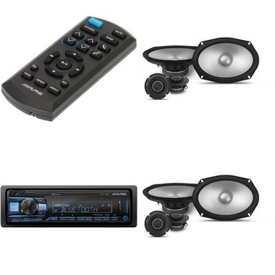 Alpine UTE-73BT, RUE-4360 Remote with 2 Pairs Alpine S2-S69C Type S 6x9 Component Speakers