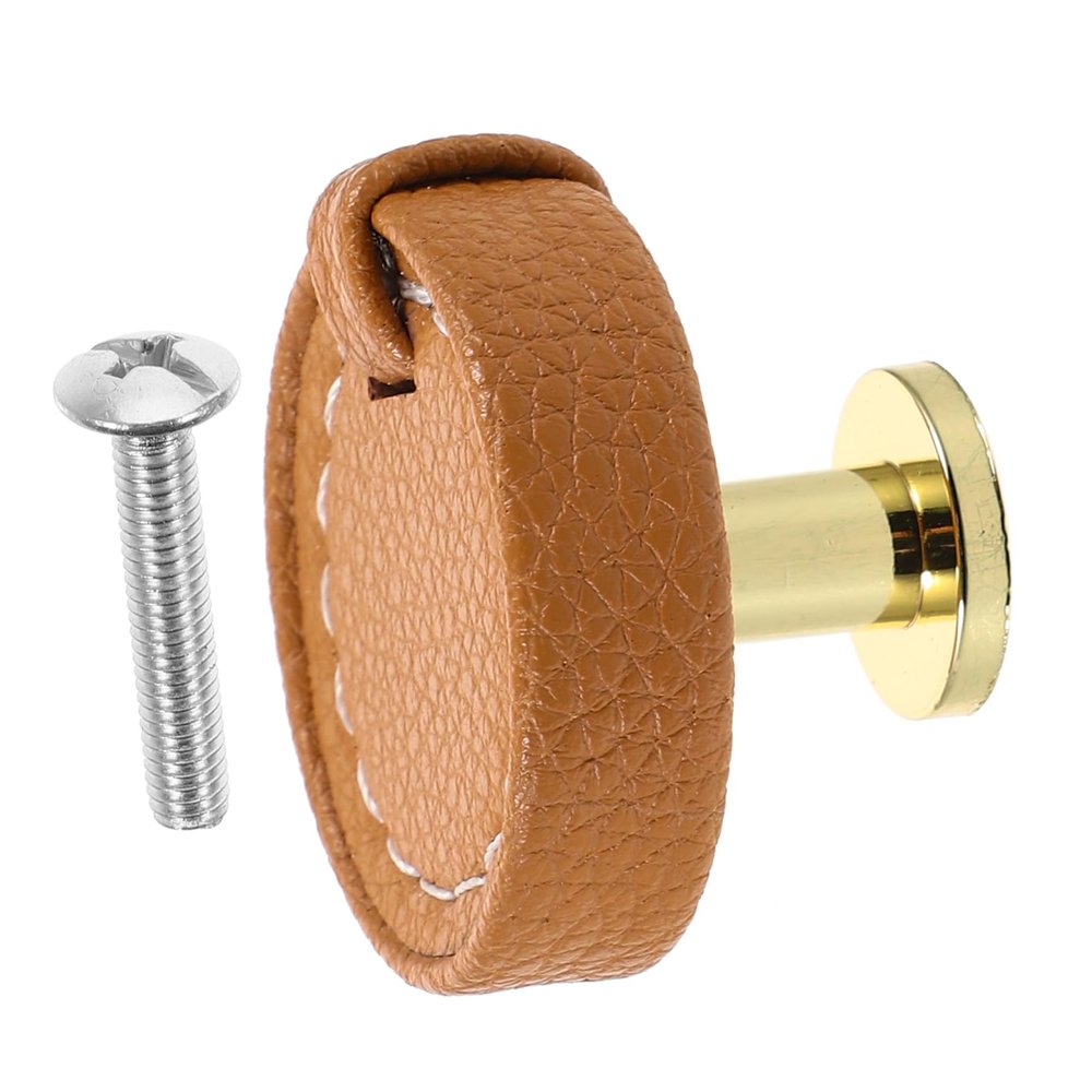 IWOWHERO Leather Dresser Knob Cabinet Pull Handle Wardrobe Handle Small Door Knobs Home Decor