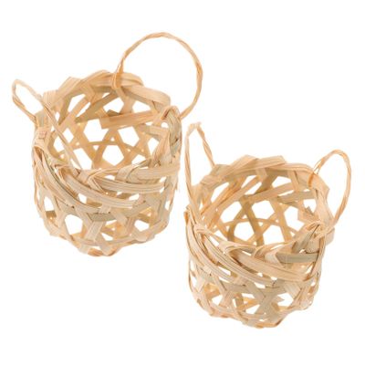 MERRYHAPY 2pcs Handmade Bamboo Lampshade Small Table Lampshades Hand-woven Decorative Ceiling Light Covers