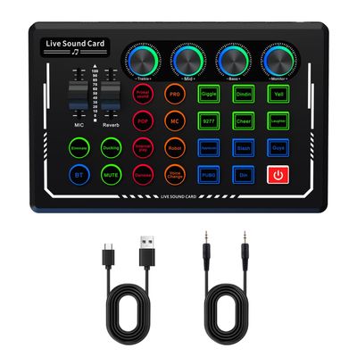 Nuoxiange V88 Live Sound Card for Streaming, Bluetooth Audio Mixer with Voice Changer & Funny Sound Effects - Portable Mini DJ Board for Kids, Gaming, Karaoke, TikTok - Great Beginner Gift