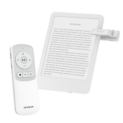 Remote Control Page Turner RF & Bluetooth Clicker for Kindle Paperwhite Oasis Scribe Colorsoft Kobo Boox e-Reader TikTok YouTube Camera iPad iPhone Galaxy Phone Tab (White)
