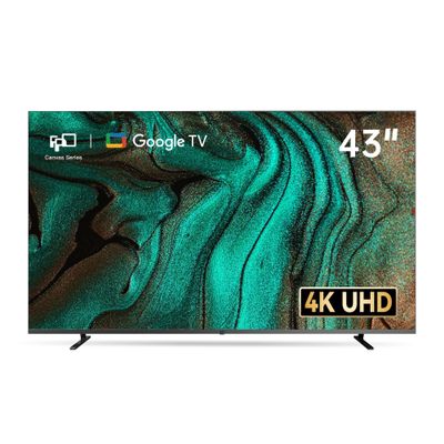 FPD 43 Inch Smart TV, 4K UHD LED Flat Screen Google TV with Google Cast, Bluetooth, HDMI, Streaming Live, HDR 10, Dolby Vision, Ultra Slim Television(Canvas-Series, CG43-C3, 2025)