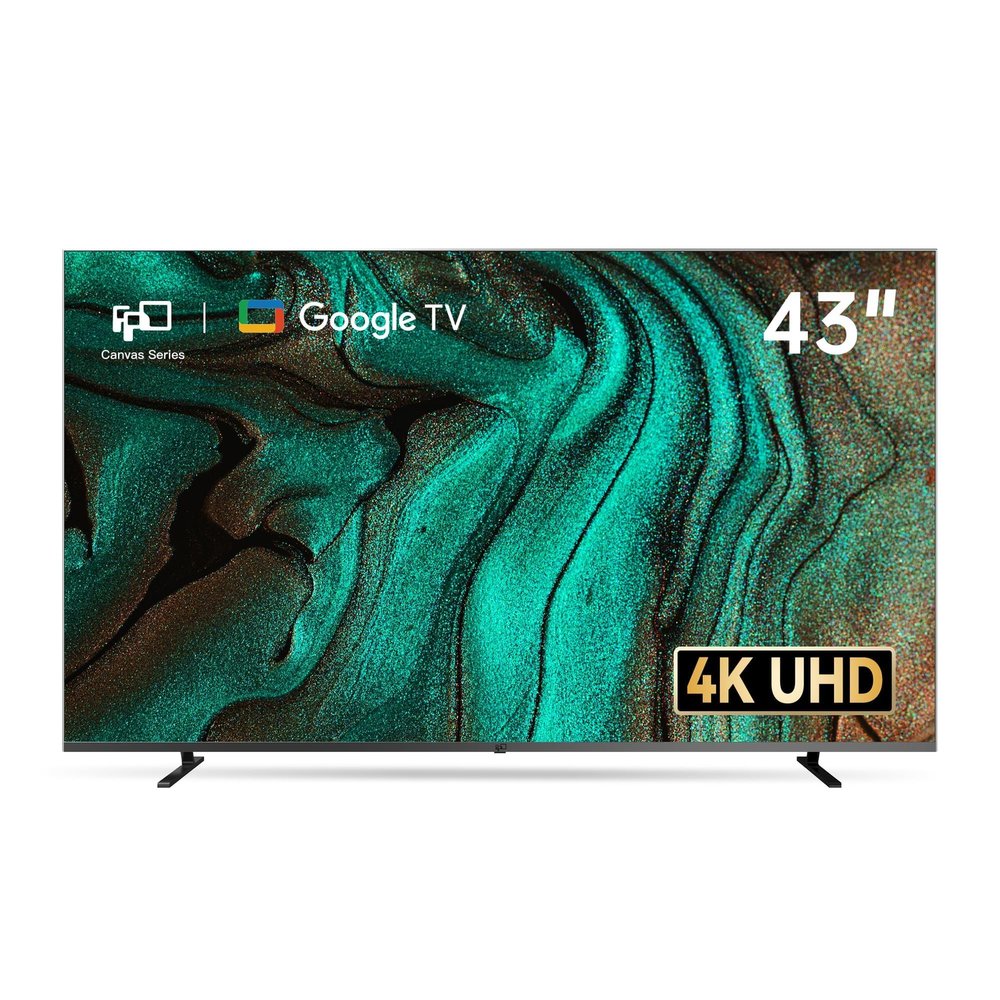 FPD 43 Inch Smart TV, 4K UHD LED Flat Screen Google TV with Google Cast, Bluetooth, HDMI, Streaming Live, HDR 10, Dolby Vision, Ultra Slim Television(Canvas-Series, CG43-C3, 2025)