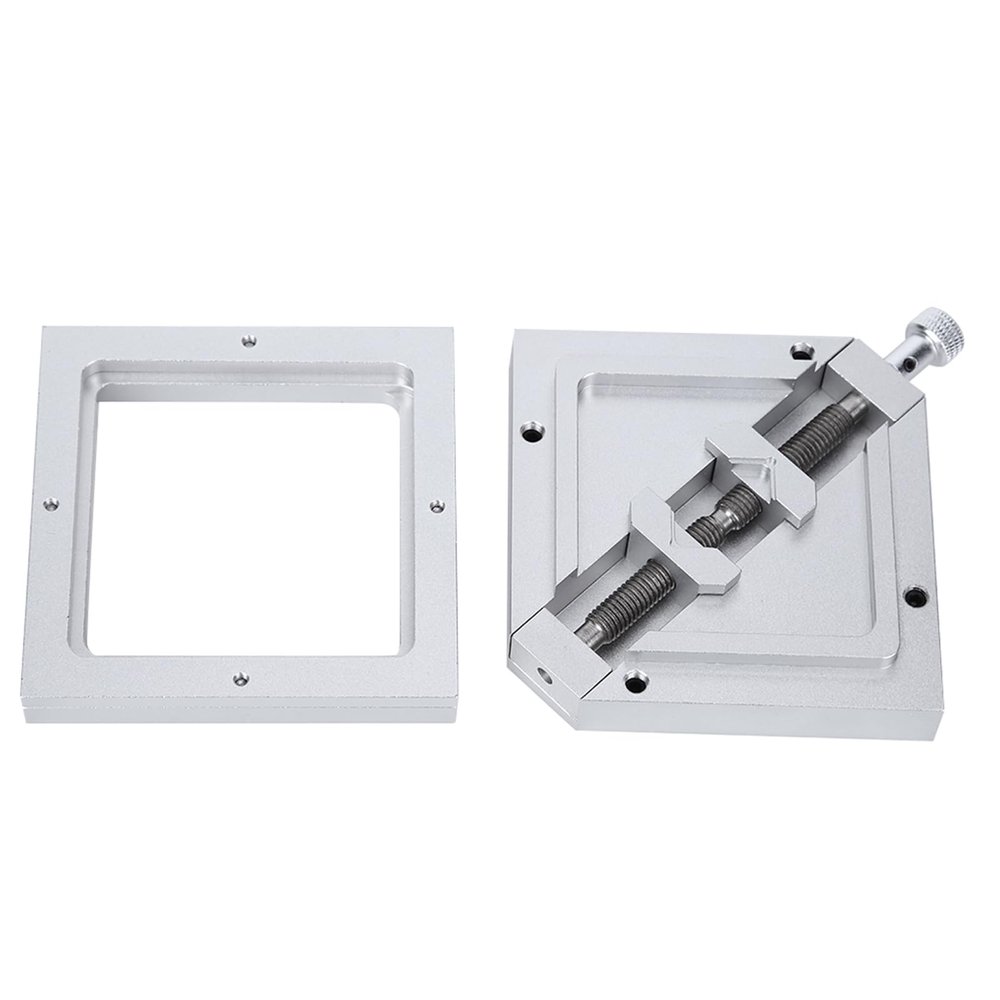 BGA Stencil Holder, 90mm Reball Station Fixture Jig With Universal Stencil, Aluminum Alloy Rework Kit for Laptop CPU, Mobile Phone Rework, Manual Welding with Plant Tin Rework