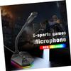 Alasum 1pc Bendable USB Microphone RGB Lighting Drive Mini Mic for Video Conference and Voice Chat Noise Desktop Mic for Home Office Use Black view 2