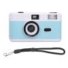 35MM Film Camera, Reusable Lightweight Vintage Camera Built in Flash with 28MM F/8 Lens 1/120s Shutter Speed (Blue White) view 1