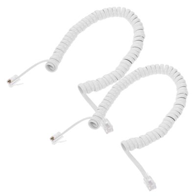 KONTONTY 2pcs Coiled Telephone Cord Durable Phone Accessory for Landline Use Sound Quality Soft Design Replacement for Old Worn Cords