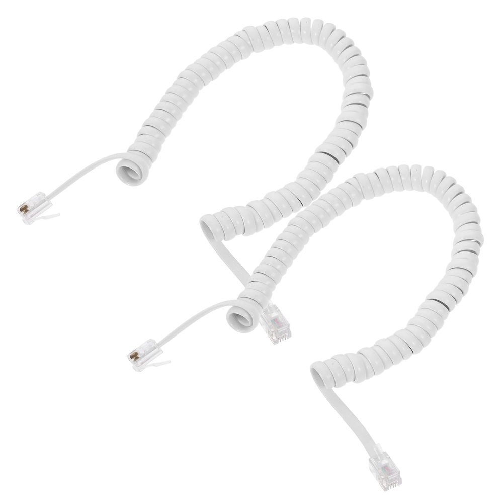 KONTONTY 2pcs Coiled Telephone Cord Durable Phone Accessory for Landline Use Sound Quality Soft Design Replacement for Old Worn Cords