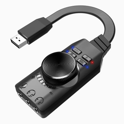 Argzm USB Sound Card with Virtual 7.1 Surround Sound for PC Gaming Gamers USB External Sound Adapter Quick Installs