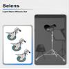 Selens Professional Light Stand Wheels Set 0.9inch/22mm,Rubber Wheels with Durable Metal Construction Foot Brake Lock for Photography Light Stand view 2