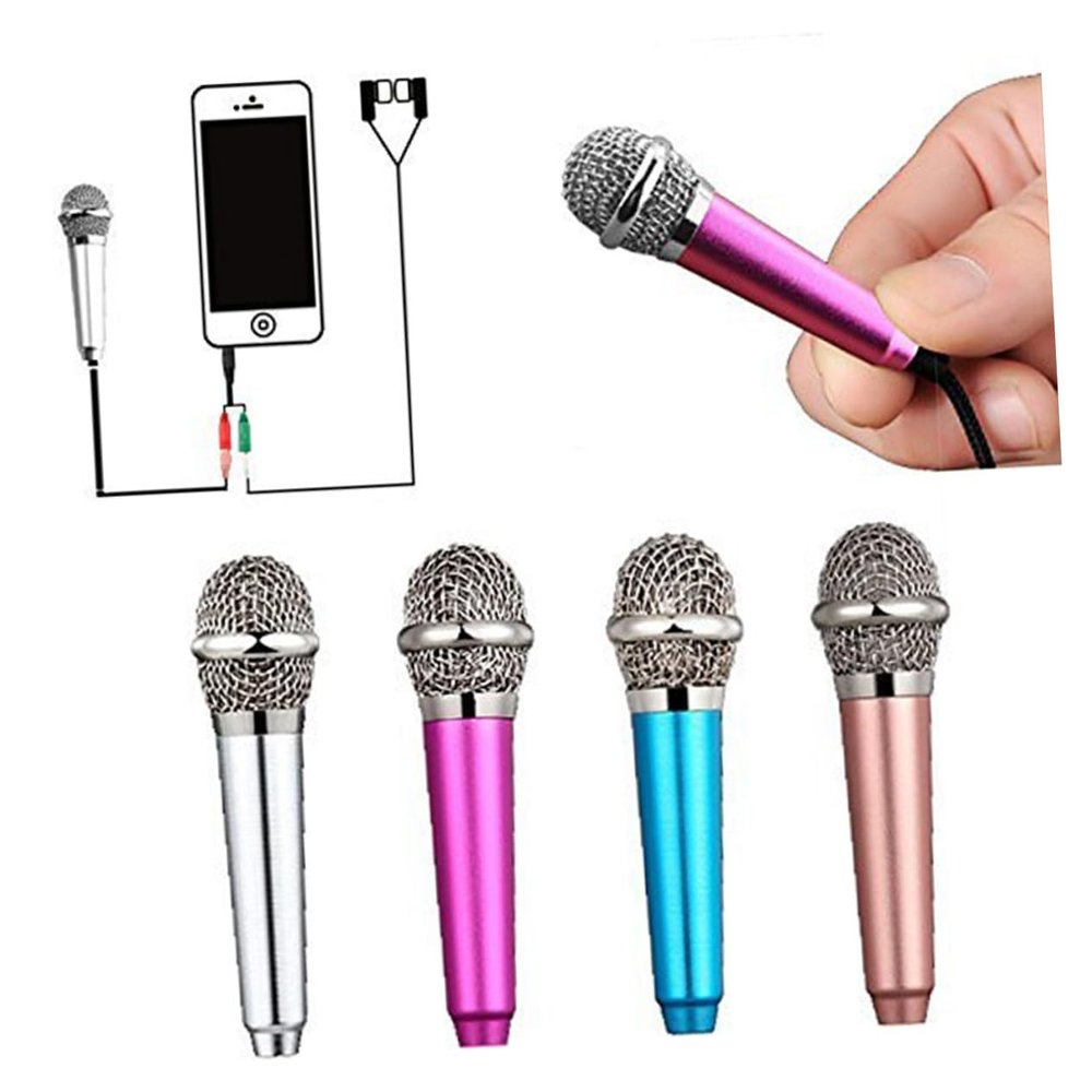 Alasum 2pcs Mini Microphone for Phone Recording Podcast Recording Microphone Random Style
