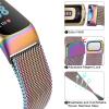 Amzpas Stainless Steel Mesh Wristband with Magnet Clasp for Fitbit Charge 6 / Charge 5 Bands for Women Men, Colorful, One Size view 2